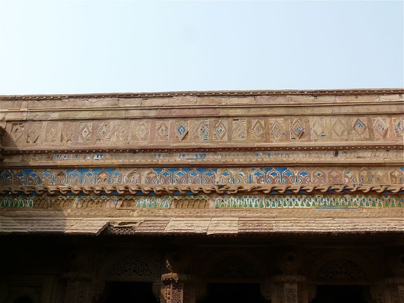 Man Mandir Palace à Gwalior; vue générale; façades et frises;