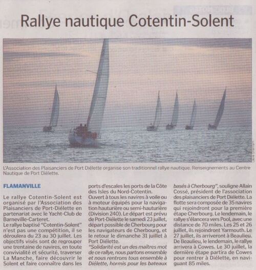 Rallye COTENTIN-SOLENT le départ c'est samedi !