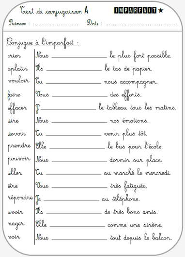 Conjugaison cycle 3 : tableaux, cartes d'entrainement, tests - Craie hâtive