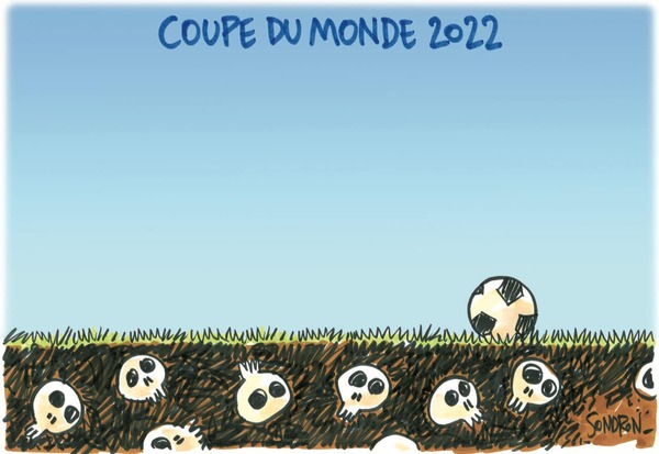 Les caricaturistes ne portent pas l'état organisateur de la coupe du monde dans leur cœur !