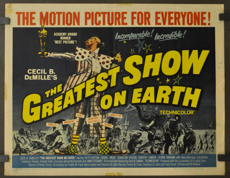 THE GREATEST SHOW ON EARTH REISSUE 1960 BOX OFFICE USA