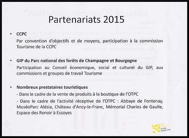 L'Assemblée Générale 2016 de l'Office du Tourisme du Pays Châtillonnais