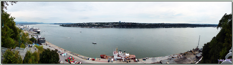 Panorama sur le Saint-Laurent à partir de la Promenade des Gouverneurs - Québec - Canada