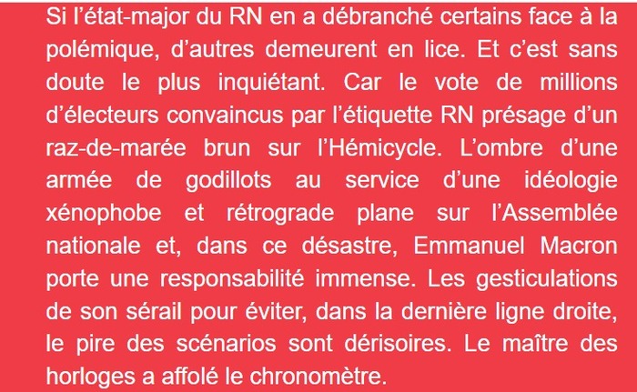   Législatives 2024 : les propos racistes  des candidats RN dans la droite ligne  de Maurras et Bousquet