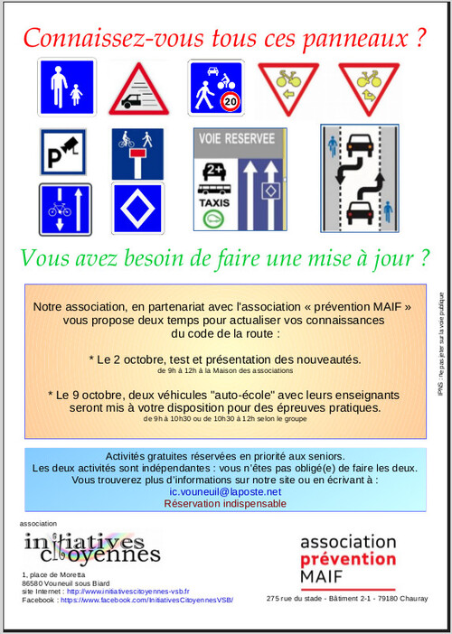 action de prévention : actualisation du code de la route pour les seniors