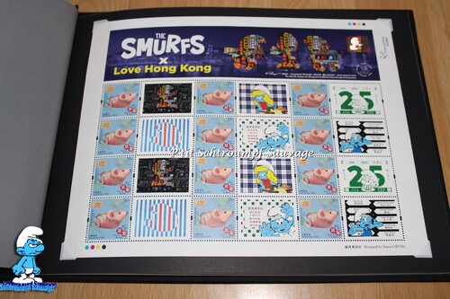 Collection de timbres Schtroumpfs - série "The Smurfs x Love Hong Kong"