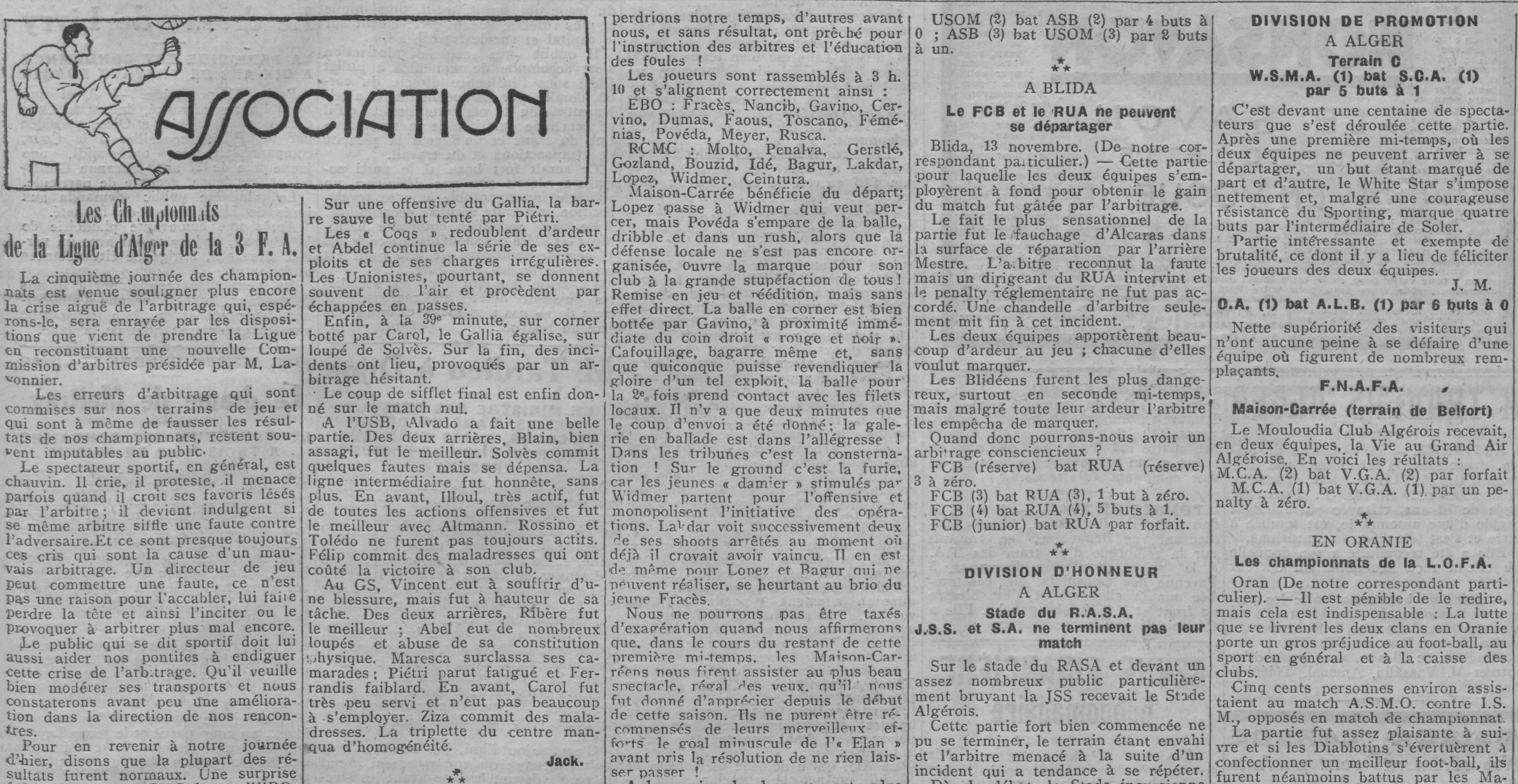 13.11.1927 MCA-La Vie Grand Air 1-0 division FNAFA