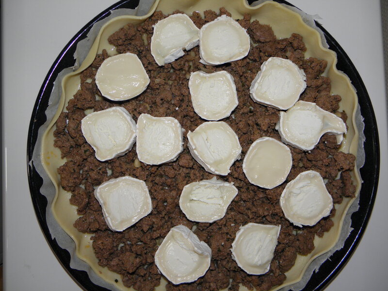 Tourte au kefta et chèvre