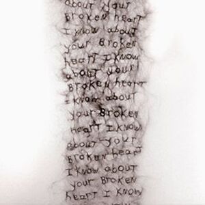 Carson Fox “I Know About Your Broken Heart” Wire, artificial hair 2004