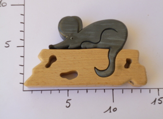 Puzzle souris Bois wood mouse enfant child jouet toy