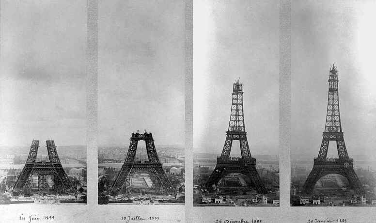 La Tour Eiffel en construction de 1887 à 1889 (illustration)