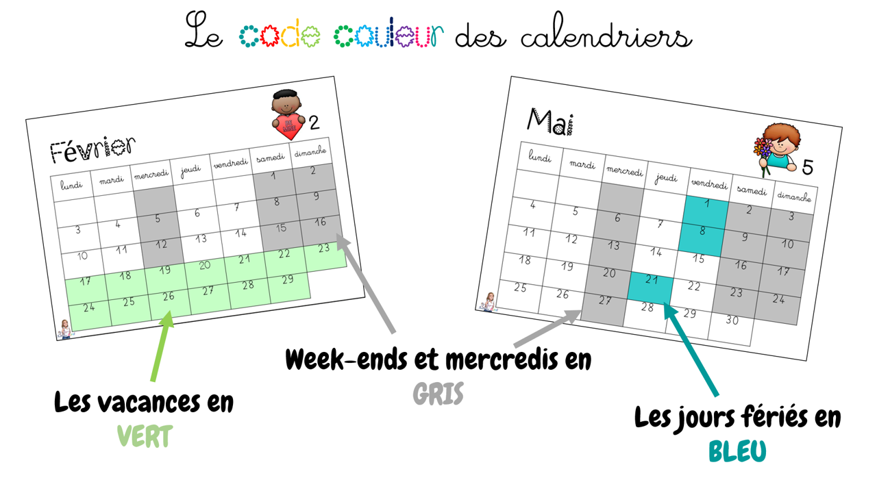 Grand calendrier annuel scolaire 2022-2023 imprimable -  France