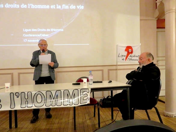 Une conférence- débat  proposée par la LDH sur la fin de vie, a eu lieu en présence de Claude Plassard, médecin, et d' Emmanuel Kromicheff, philosophe