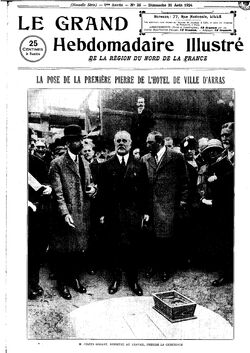 La pose de la première pierre de l'Hôtel de Ville d'Arras #1 (Le Grand hebdomadaire illustré, 31 août 1924)