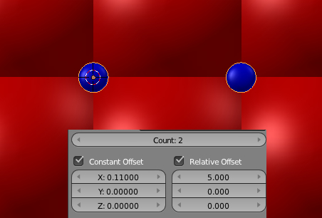 Ajuster la distance avec les valeurs Constant et Relative offset