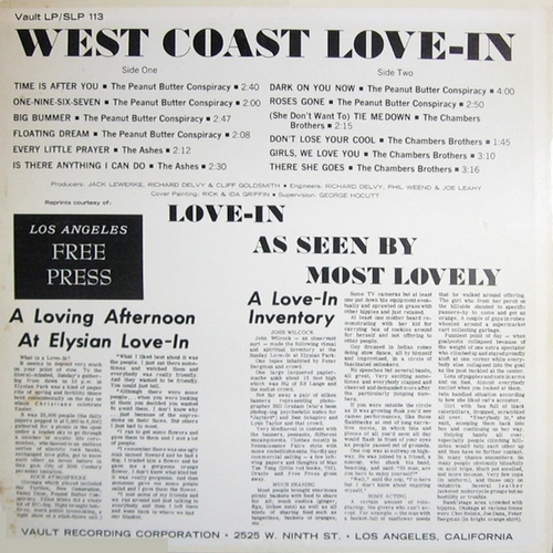 The Chambers Brothers : " West Coast Love-In " Vault Records SLP-113 [ US ]