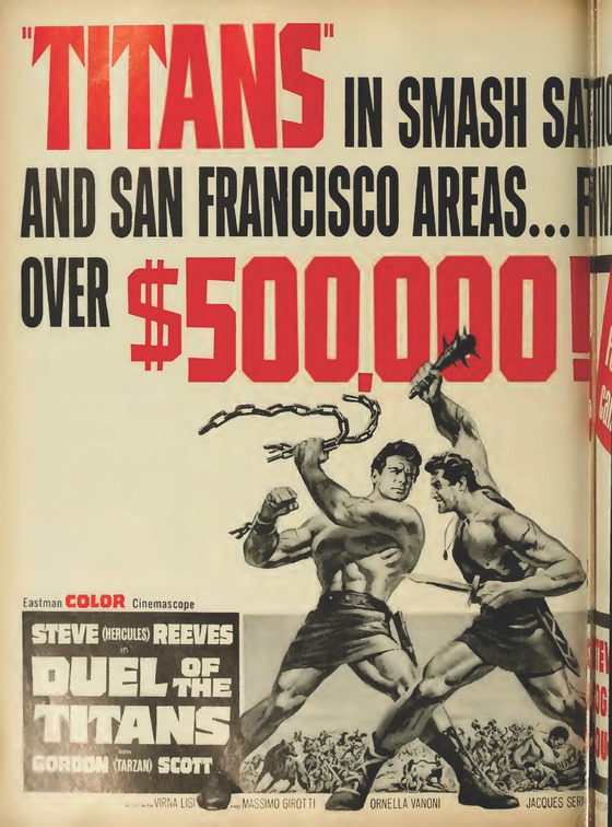 DUEL OF TITANS BOX OFFICE 1963