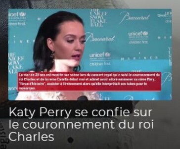 Une actu sur la chanteuse Katy Perry