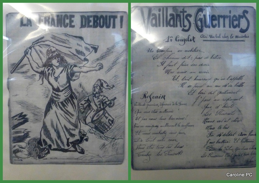 Cérémonie du 11nov sous la pluie, et expo d' "objets anciens" de la guerre de 14-18