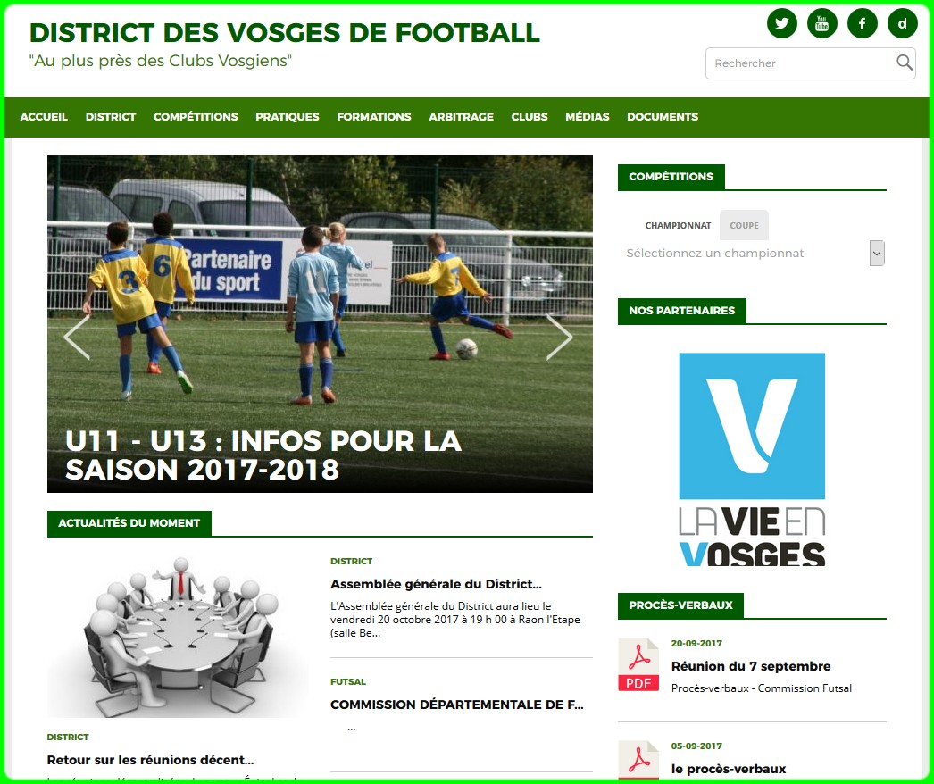 district des vosges de football