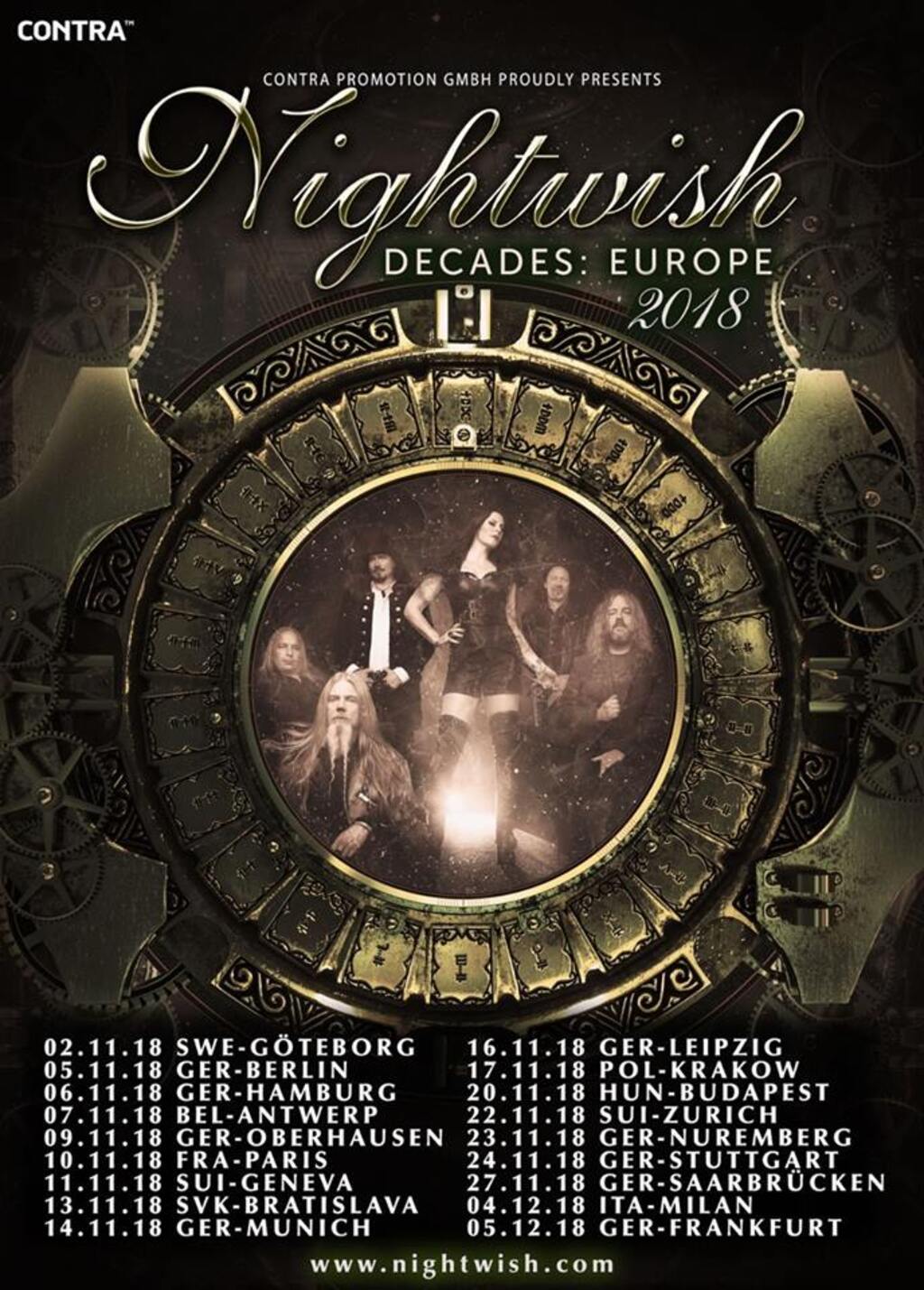 NIGHTIWSH : Tournée européenne Decede Tour 2018