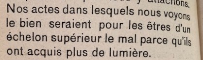 Développement, Arbre de la science de la vue du mal, le bien, interprété l'opposé de la réalité, p.296 §1