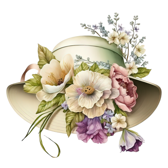 des chapeaux fleuris!