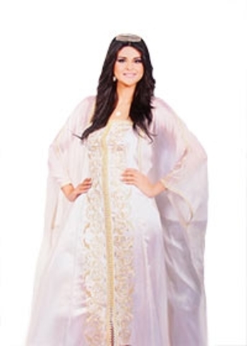 takchita abaya pour mariage marocain avec caftan simple coupe bustier de la broderies et perlage haute couture TAK-S840
