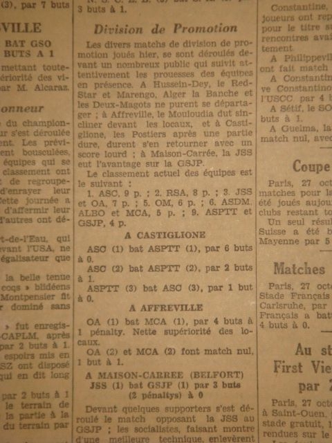 27.10.1929 Olympique Affreville-MCA 4-1