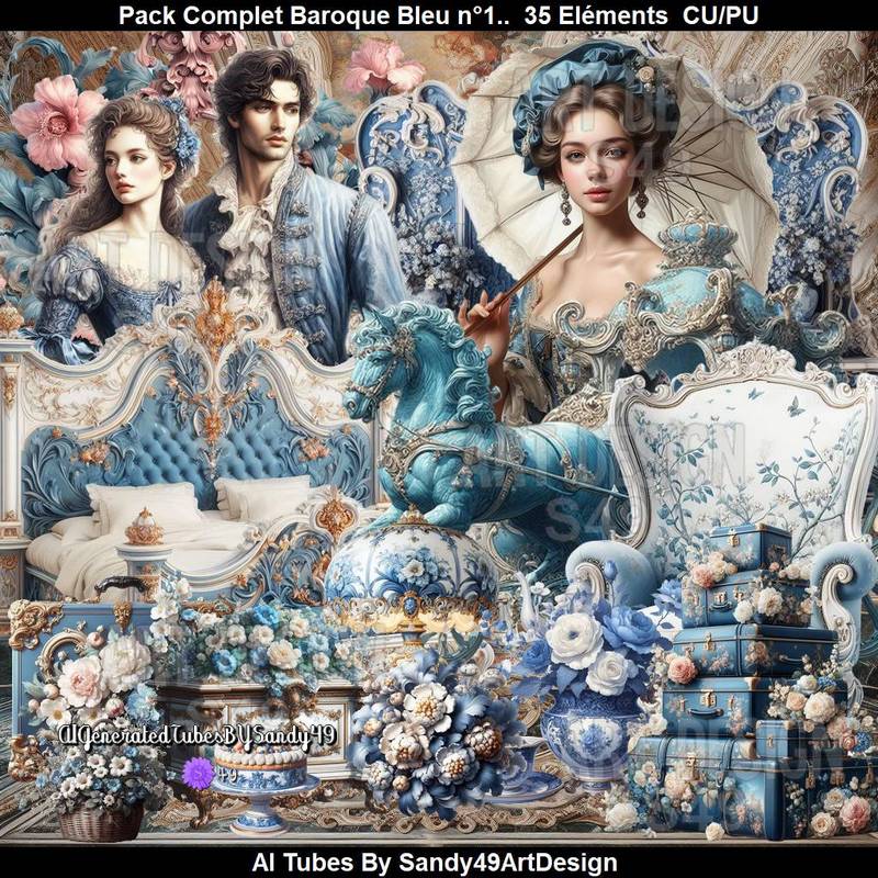 Pack Complet Baroque Bleu n°1