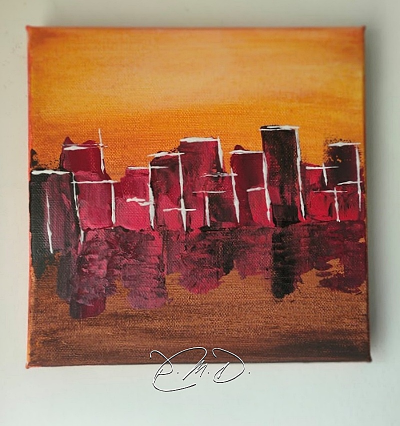 2022 - Toile 20x20 - Peinture acrylique à la spatule - D