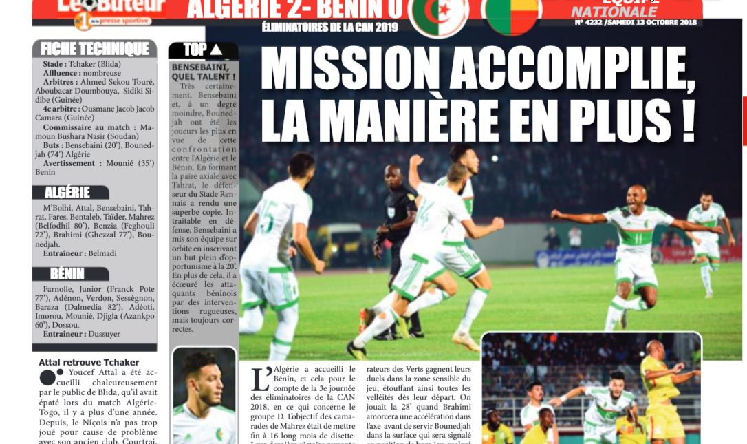 12.10.2018 à Blida Q.CAN EN-Bénin 2-0