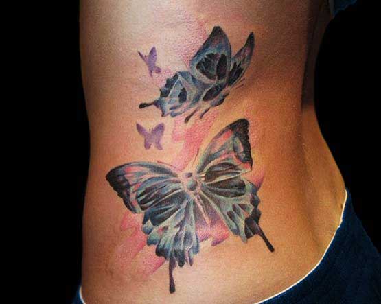 Tatouage-p​apillon-3d​-flanc