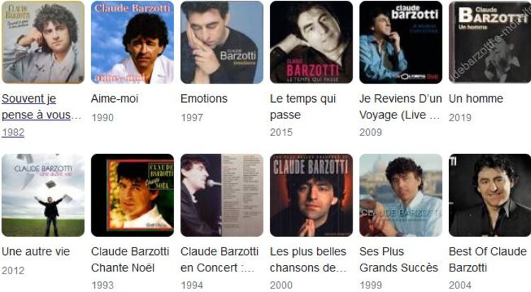 Collection Claude Barzotti - Pack 15 CDs - 1 Live - 2 compil - 4 singles