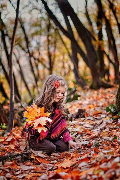 Enfants et l'automne