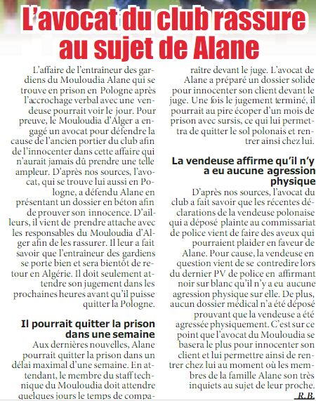 Le Mouloudia corps et âme avec Alane