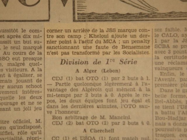 Dimanche 23.3.1930 à Belfort MCA-JSS 5-0