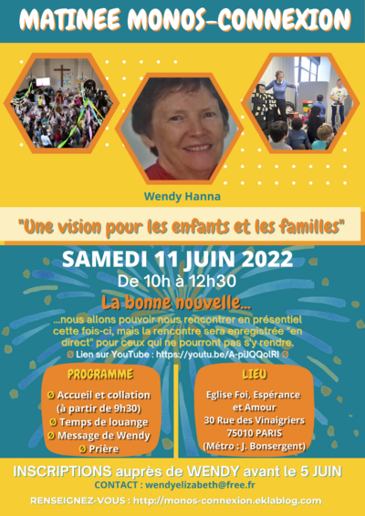 Matinée Monos-Connexion : 11 Juin 2022