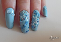 Nail Art 3D Kawaii Bleu
