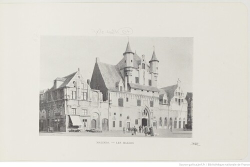 Malines, les Halles - Belgique pittoresque et monumentale. Bruxelles, C. Bulens, s.d. (vers 1900)(gallica)