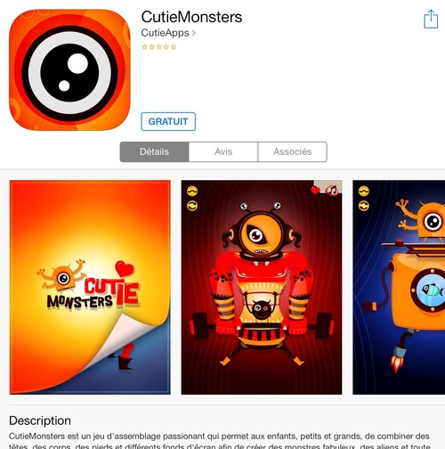 [appli gratuite] CutieMonsters