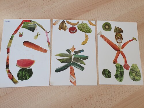création artistique avec fruits et légumes