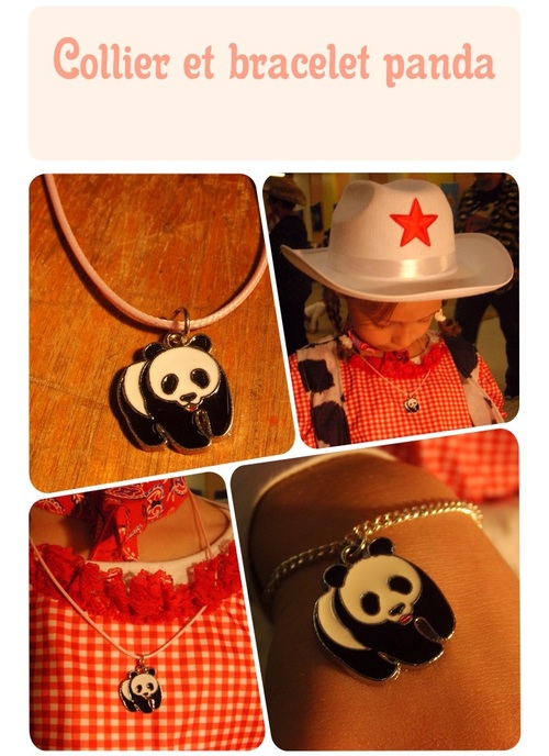 collier et bracelet panda