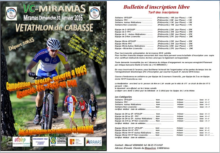 Bulletin d'inscription libre