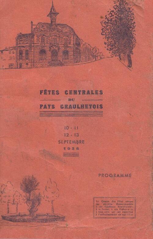 LES FETES DE PANESSAC en 1938 : le programme
