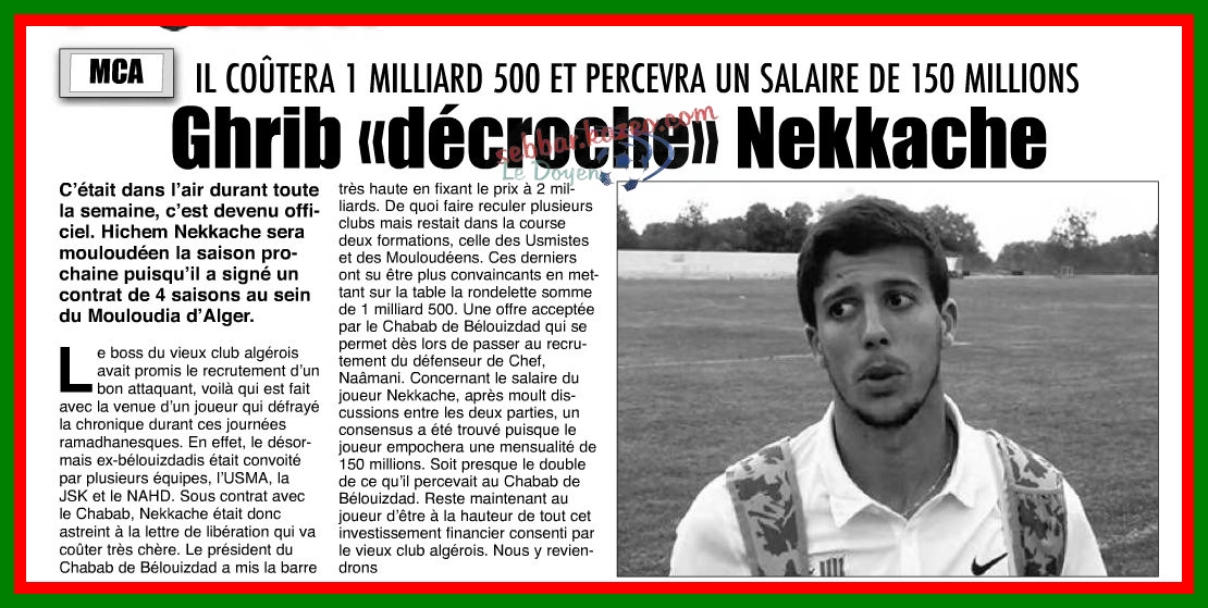 Nekkache Hichem dernière recrue
