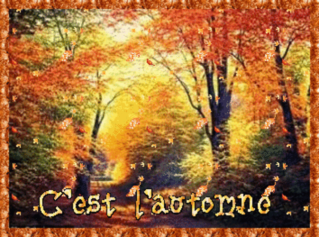 C&#39;est l&#39;automne les feuilles tombent - image animée GIF