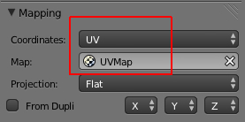 Setup du panneau Mapping