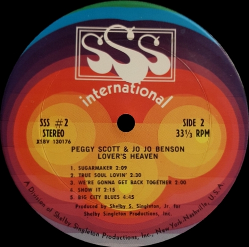 Peggy Scott & Jo Jo Benson : Album " Lover's Heaven " SSS International Records SSS #2 [ US ]