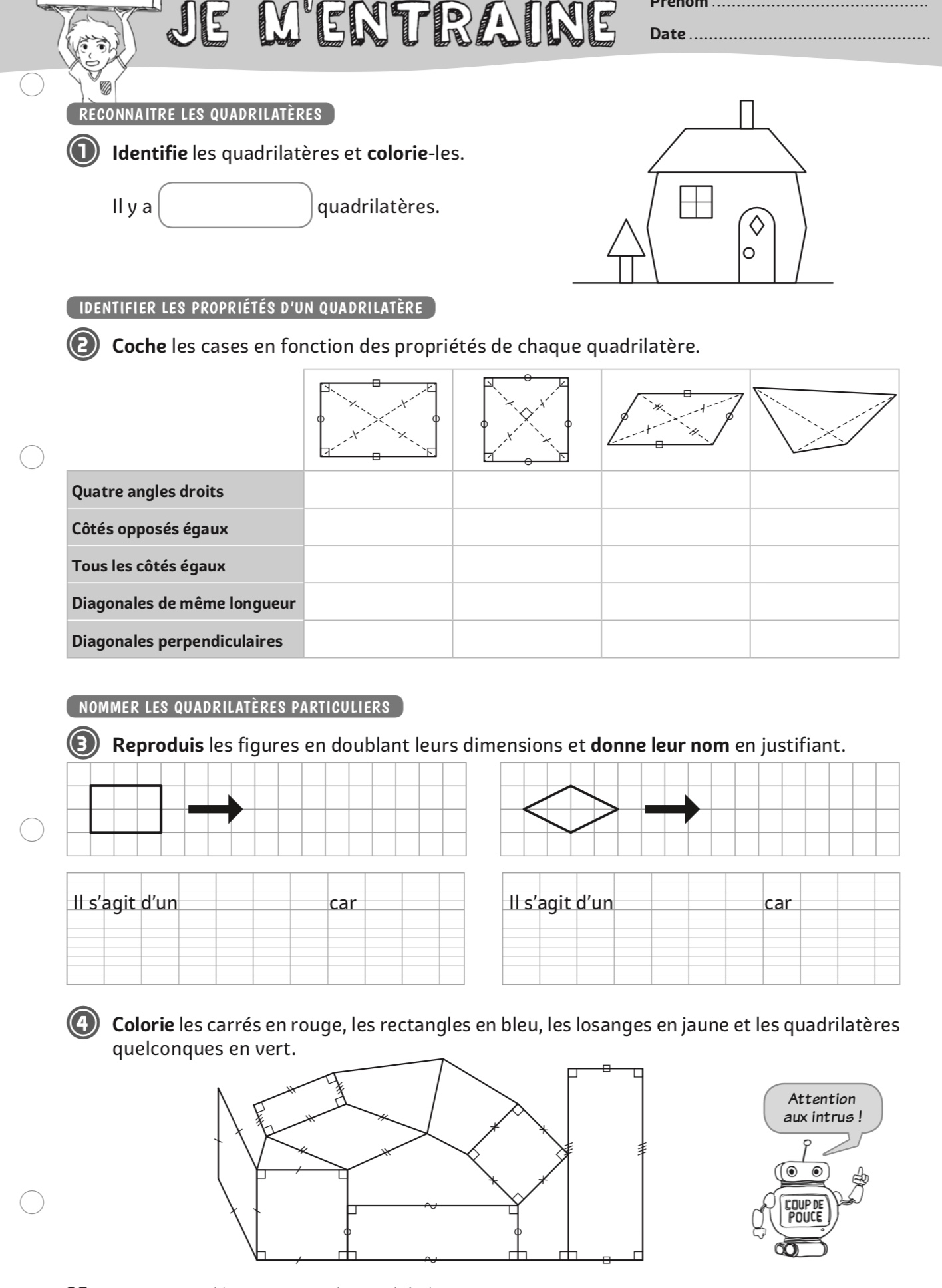 Evaluation Cm1 Geometrie Droite Parallele Et Perpendiculaire Géométrie - La classe des petits chats